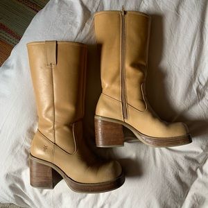 Women’s Frye Tan Campus Leather Tall boots 9M